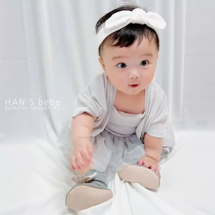 Han's - Korean Baby Fashion - #babygirlfashion - Bebe Rib Short Sleeves Cardigan - 2