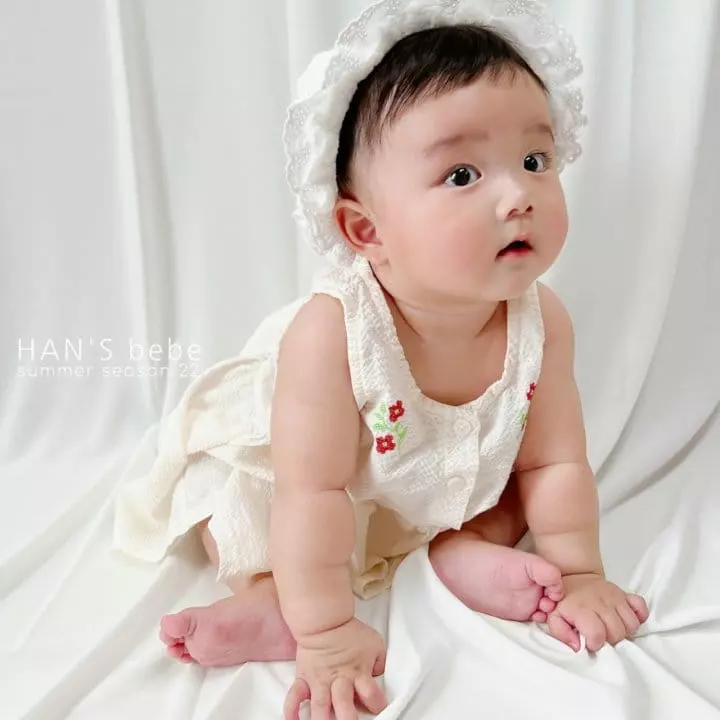 Han's - Korean Baby Fashion - #babyoninstagram - Bebe Embo Embroidery One-piece - 6