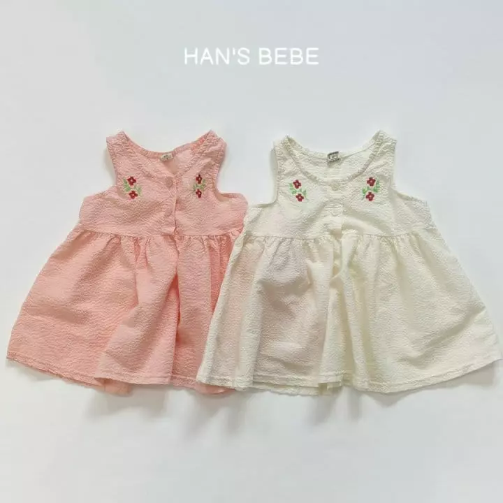 Han's - Korean Baby Fashion - #babyootd - Bebe Embo Embroidery One-piece - 7