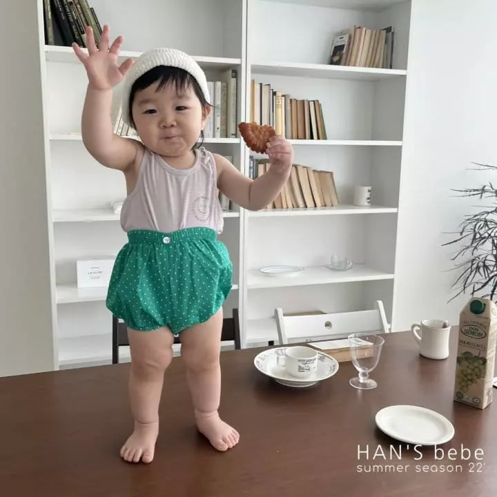 Han's - Korean Baby Fashion - #babywear - Bebe Stripes Mango Sleeveless