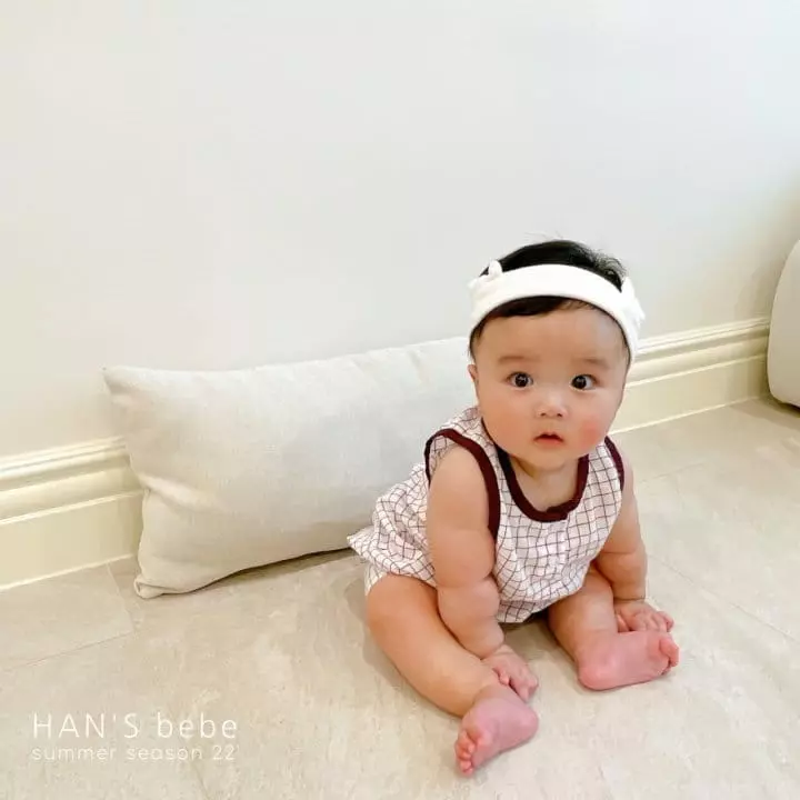 Han's - Korean Baby Fashion - #onlinebabyshop - Bebe Check Bodysuit - 7