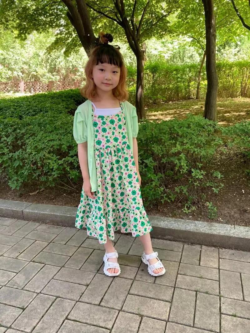 Heart Baby - Korean Children Fashion - #childrensboutique - Flower Sleeveless One-piece - 4