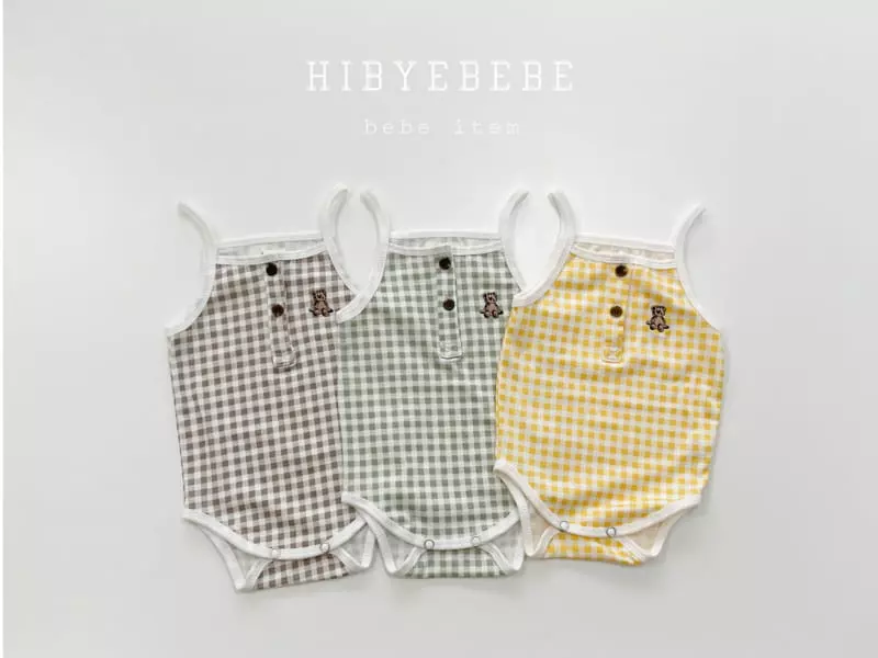 Hi Byebebe - Korean Baby Fashion - #babyboutiqueclothing - Cool Sleeveless Check Bodysuit