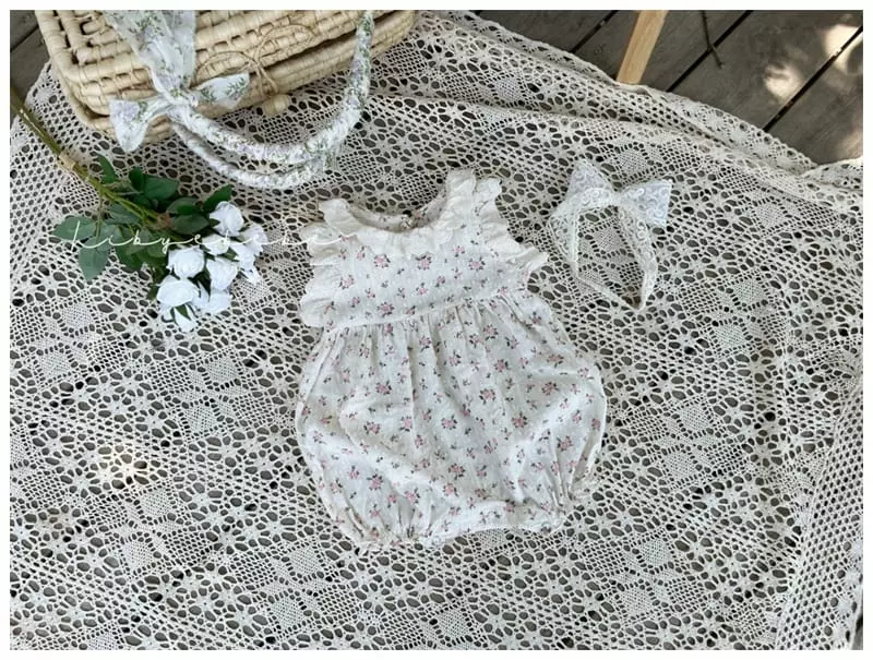 Hi Byebebe - Korean Baby Fashion - #babyfashion - Pink Flower Bodysuit - 6