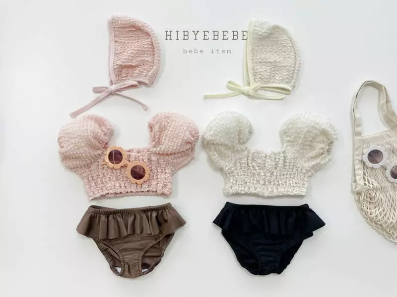 Hi Byebebe - Korean Baby Fashion - #babyfever - Jelly Frill Bikini Swumwear with Hat - 3