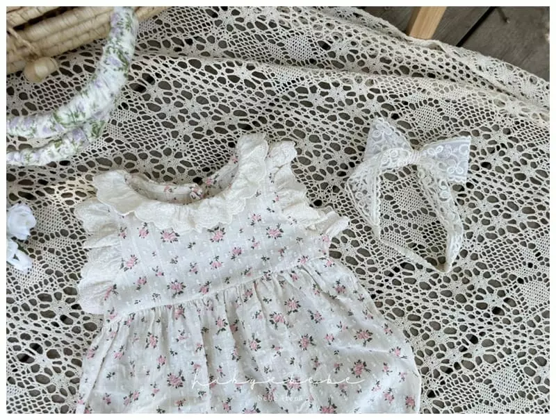 Hi Byebebe - Korean Baby Fashion - #babyfever - Pink Flower Bodysuit - 7