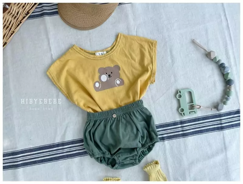 Hi Byebebe - Korean Baby Fashion - #babyoninstagram - I Cung Bear Top Bottom Set - 3