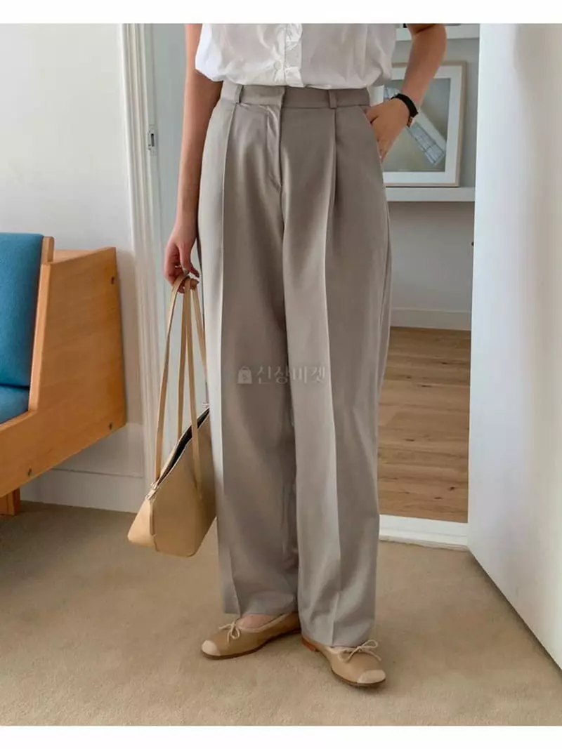 Hither - Korean Women Fashion - #momslook - Bene Pintuck Pants - 2