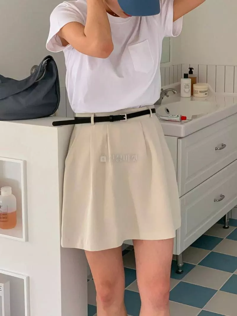 Hither - Korean Women Fashion - #momslook - Mini Pocket Tee - 3