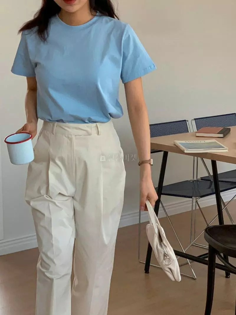 Hither - Korean Women Fashion - #momslook - Margaret Tee - 2
