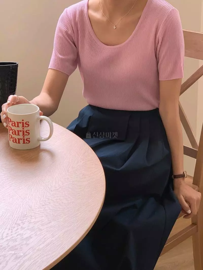 Hither - Korean Women Fashion - #momslook - Ria U Neck Knit - 3
