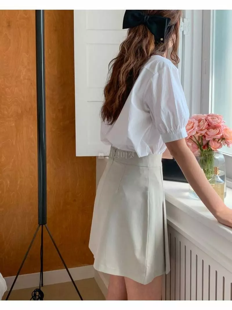 Hither - Korean Women Fashion - #momslook - Leno Skirt - 2
