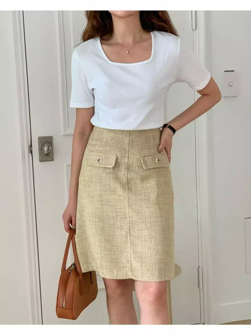 Hither - Korean Women Fashion - #pursuepretty - Rori Square Tee - 3