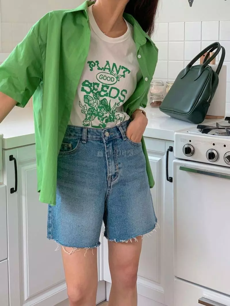 Hither - Korean Women Fashion - #vintagekidsstyle - Plant Tee - 3