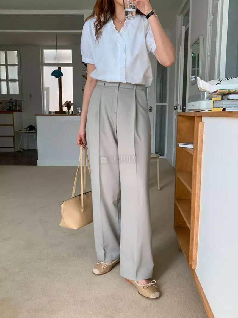 Hither - Korean Women Fashion - #womensfashion - Bene Pintuck Pants