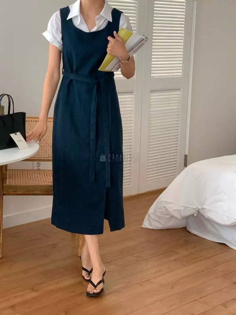 Hither - Korean Women Fashion - #momslook - Macaroon Sleeveless One-piece - 4