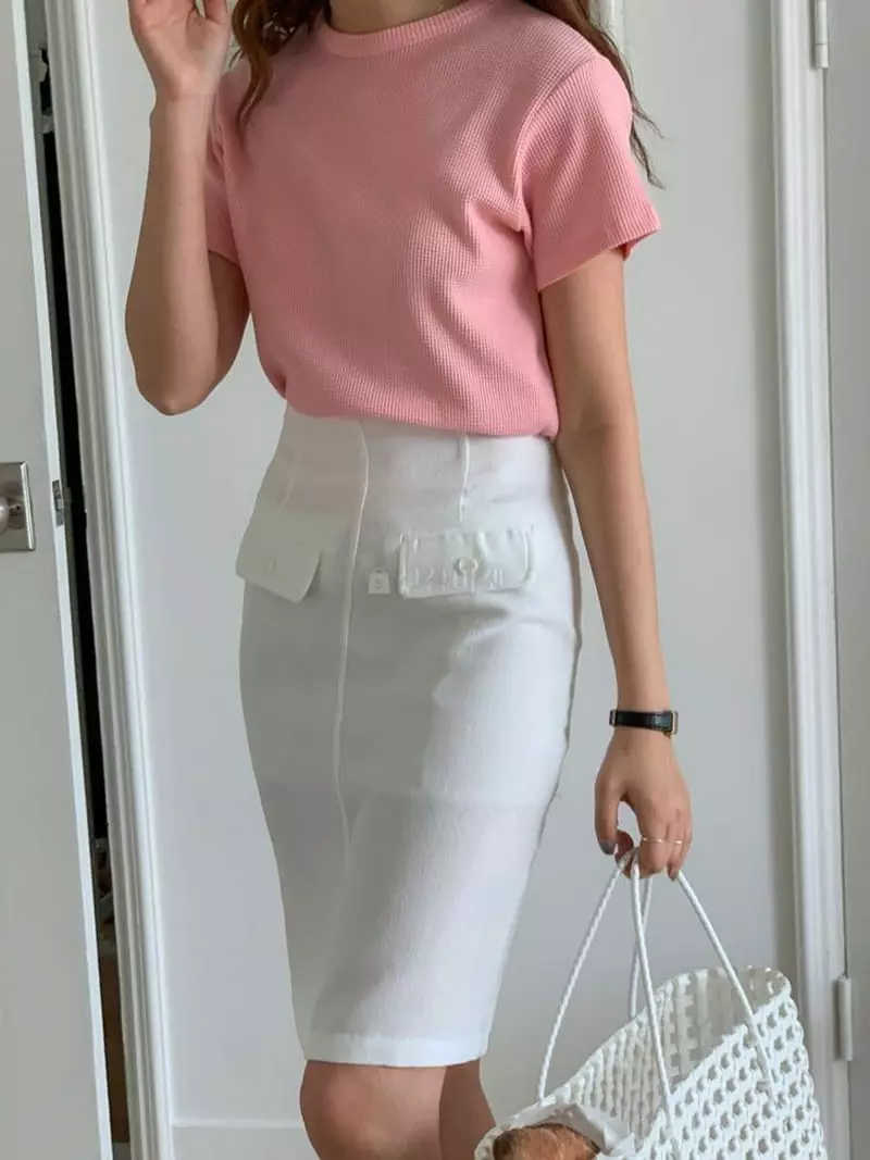 Hither - Korean Women Fashion - #womensfashion - Royal Waffle Tee - 2