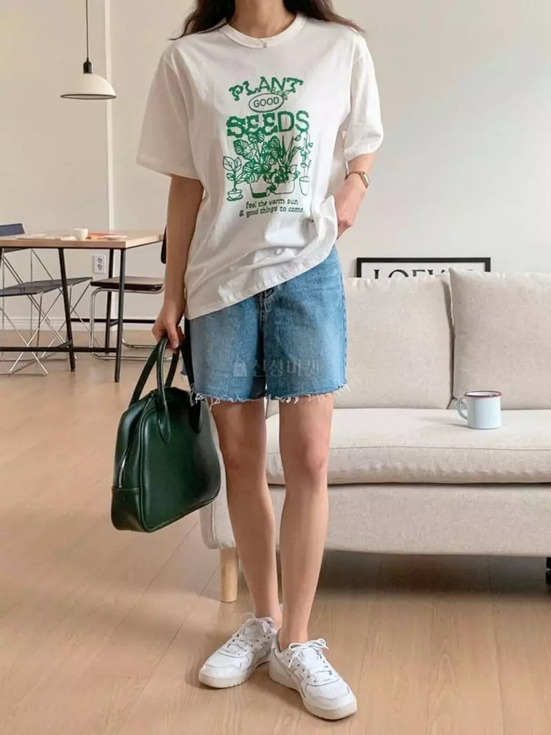 Hither - Korean Women Fashion - #womensfashion - Plant Tee