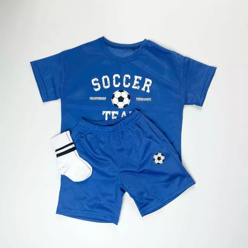 Hyvaa - Korean Children Fashion - #kidsshorts - Mesh Tournament Top Bottom Set - 6