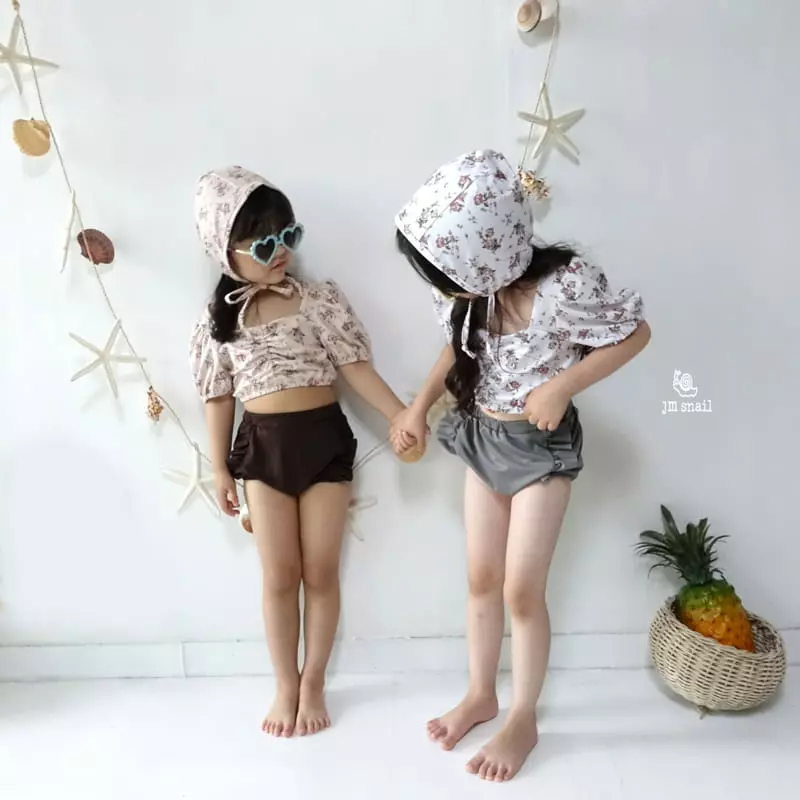 JM Snail - Korean Children Fashion - #childrensboutique - Shasha Flower Swim Set - 10
