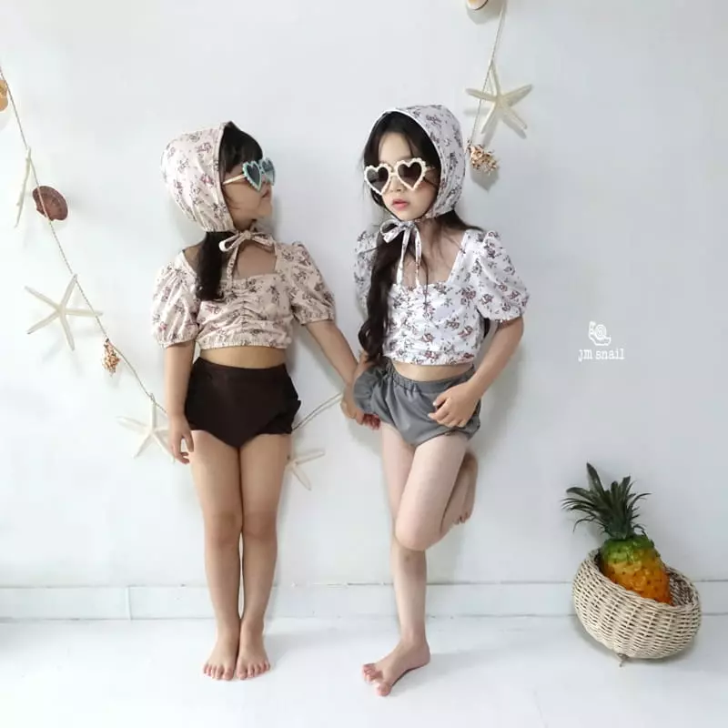 JM Snail - Korean Children Fashion - #designkidswear - Shasha Flower Swim Set - 11