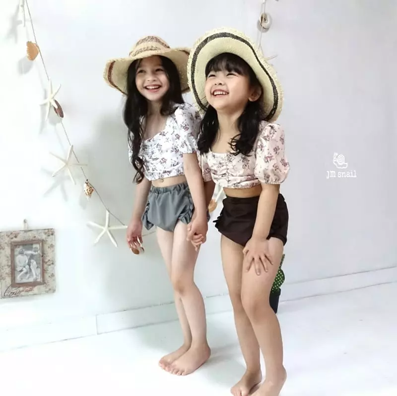 JM Snail - Korean Children Fashion - #magicofchildhood - Shasha Flower Swim Set - 3