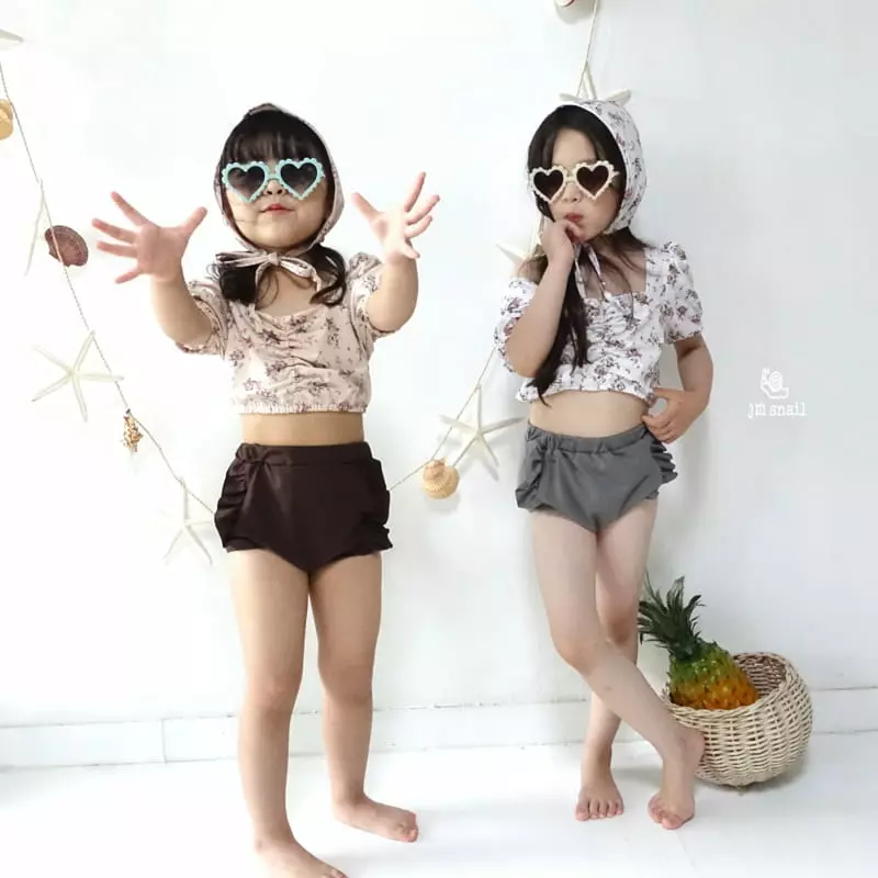 JM Snail - Korean Children Fashion - #magicofchildhood - Shasha Flower Swim Set - 4