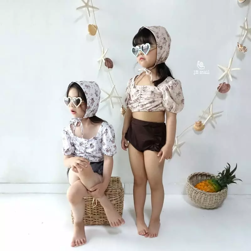 JM Snail - Korean Children Fashion - #stylishchildhood - Shasha Flower Swim Set - 8