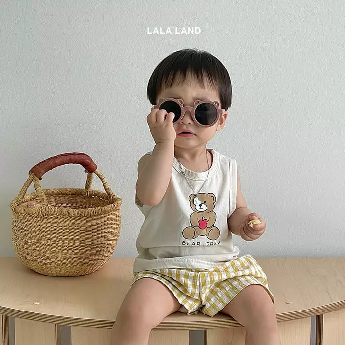 Lalaland - Korean Baby Fashion - #babyboutique - Bebe Bear Gobang Top Bottom Set - 12