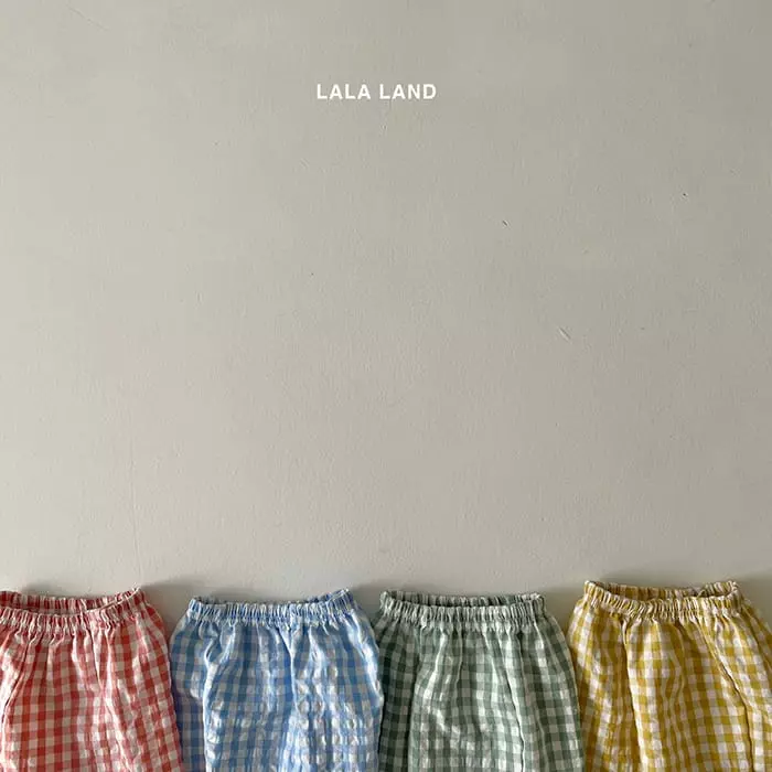 Lalaland - Korean Baby Fashion - #babyboutique - Bebe Square Check Shorts - 6