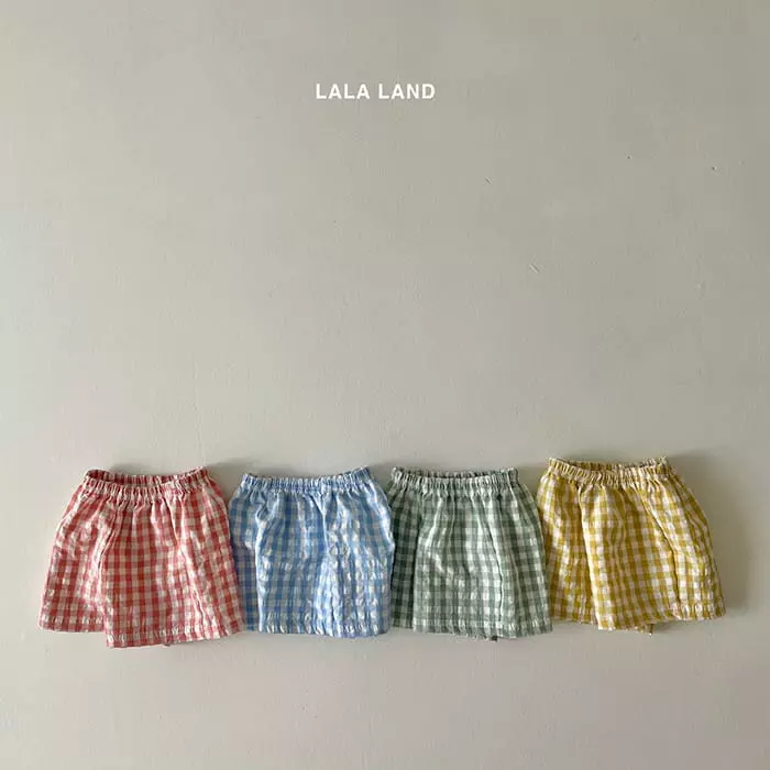 Lalaland - Korean Baby Fashion - #babyboutique - Bebe Square Check Shorts - 7