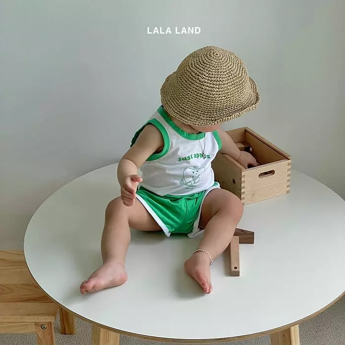 Lalaland - Korean Baby Fashion - #babyboutiqueclothing - Bebe Apple Piping TOp Bottom Set - 11