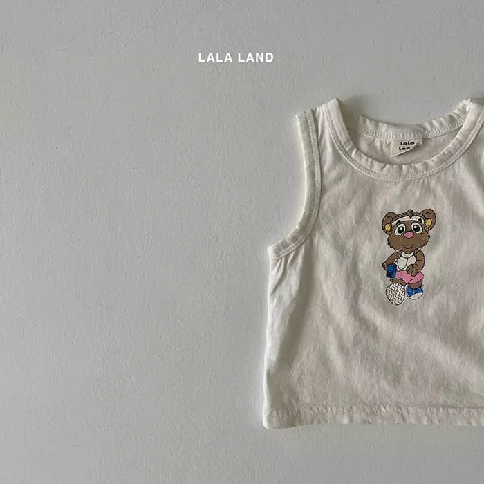 Lalaland - Korean Baby Fashion - #babyboutiqueclothing - Bebe Walking Bear Sleeveless - 3