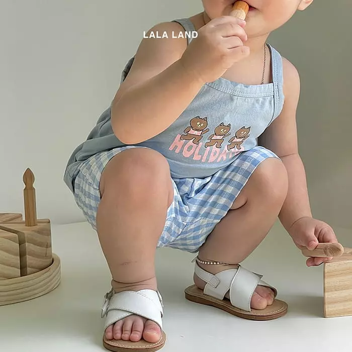 Lalaland - Korean Baby Fashion - #babyclothing - Bebe Square Check Shorts - 9