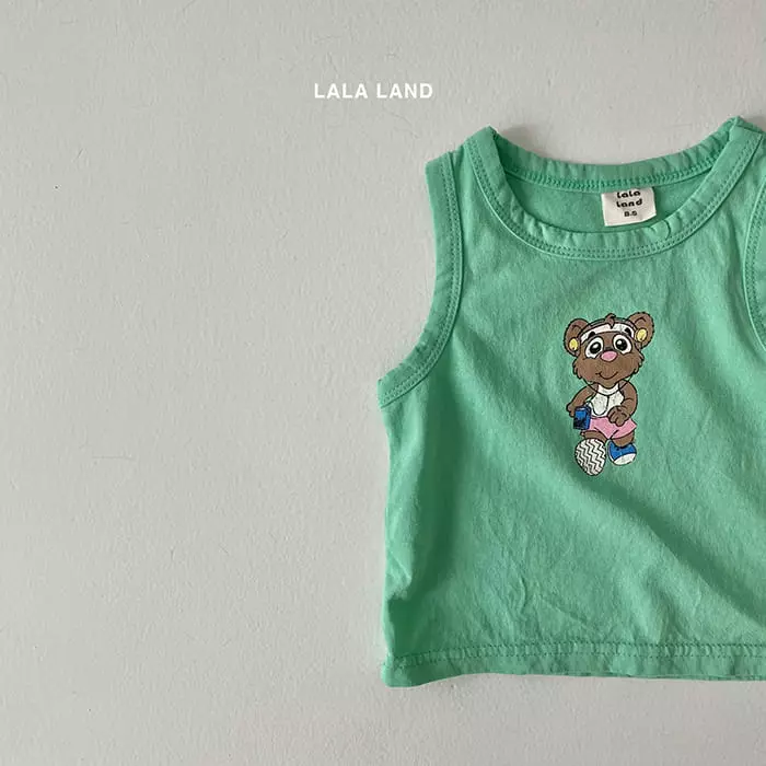 Lalaland - Korean Baby Fashion - #babyboutiqueclothing - Bebe Walking Bear Sleeveless - 4