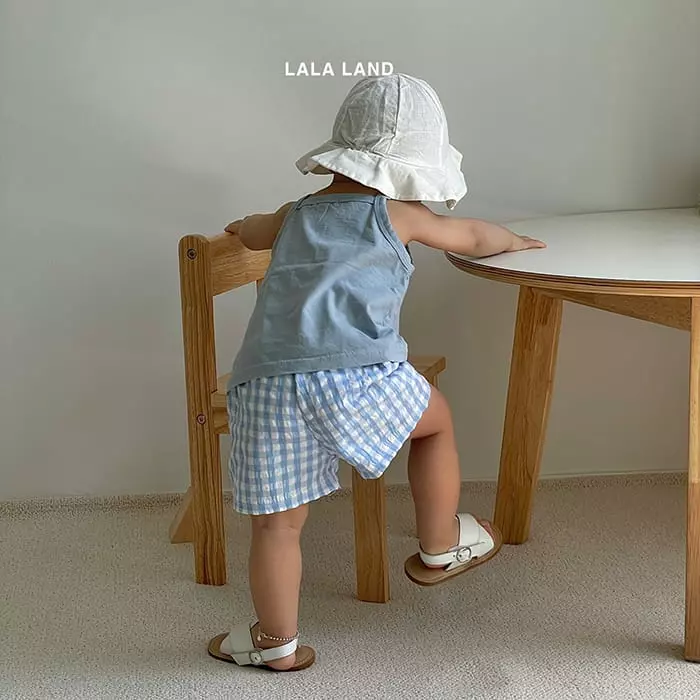 Lalaland - Korean Baby Fashion - #babyfashion - Bebe Square Check Shorts - 10