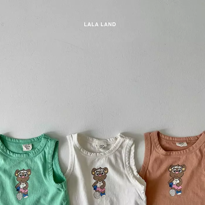 Lalaland - Korean Baby Fashion - #babyfashion - Bebe Walking Bear Sleeveless - 5