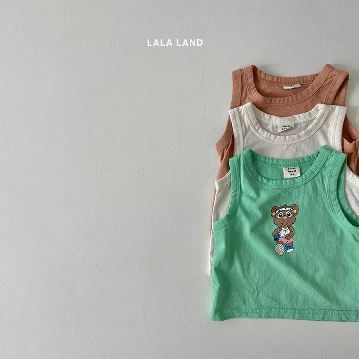 Lalaland - Korean Baby Fashion - #babyfever - Bebe Walking Bear Sleeveless - 6