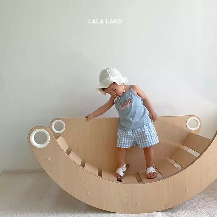 Lalaland - Korean Baby Fashion - #babygirlfashion - Bebe Square Check Shorts - 12
