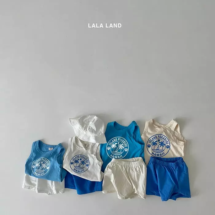 Lalaland - Korean Baby Fashion - #babylifestyle - Bebe Palm Top Bottom Set - 2