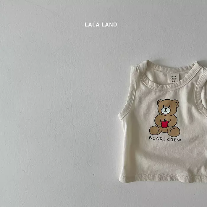 Lalaland - Korean Baby Fashion - #babyootd - Bebe Bear Gobang Top Bottom Set - 5