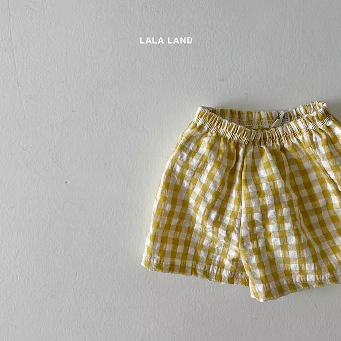 Lalaland - Korean Baby Fashion - #babyoutfit - Bebe Square Check Shorts - 2