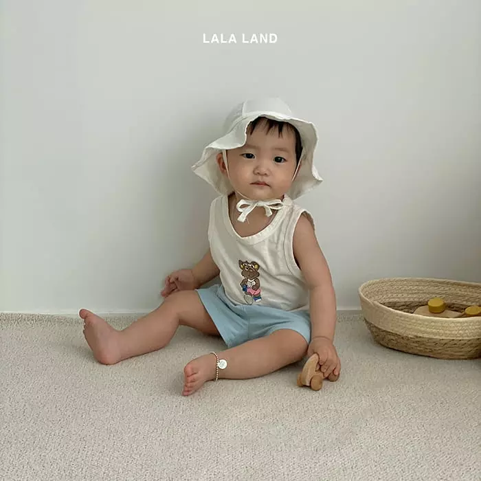 Lalaland - Korean Baby Fashion - #babyoutfit - Bebe Walking Bear Sleeveless - 11