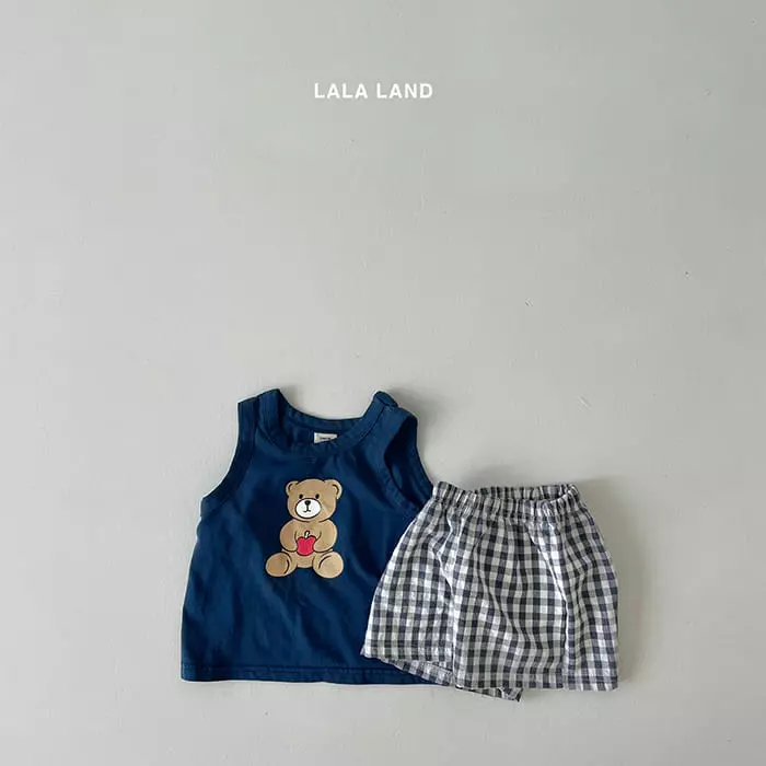 Lalaland - Korean Children Fashion - #Kfashion4kids - Bear Gobang Top Bottom Set - 9