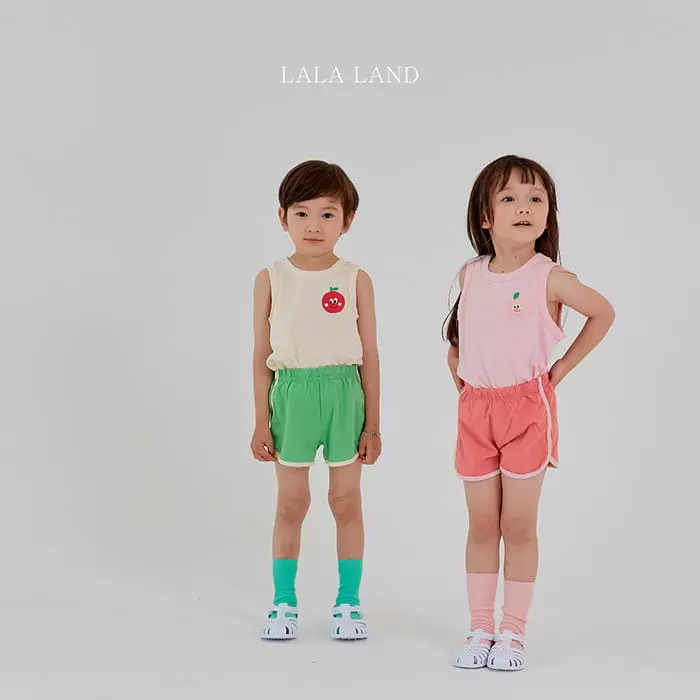 Lalaland - Korean Children Fashion - #Kfashion4kids - Fruit Sleeveless Top Bottom Set - 7