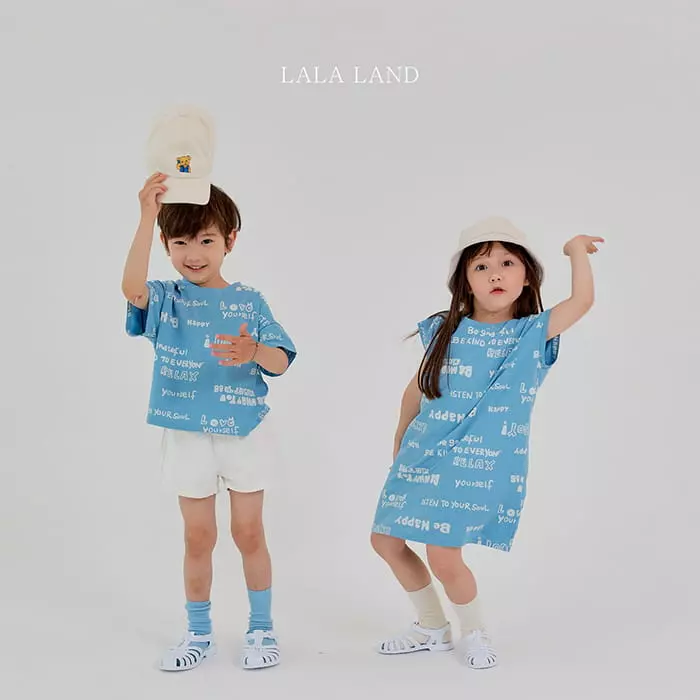 Lalaland - Korean Children Fashion - #Kfashion4kids - Stripes Sleeveless Lettering One-piece - 6