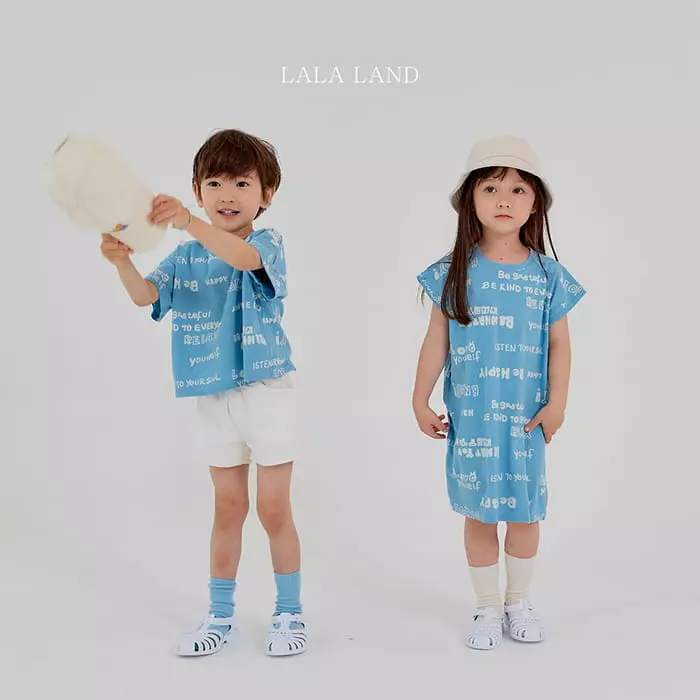 Lalaland - Korean Children Fashion - #kidsshorts - Lettering Tee - 8