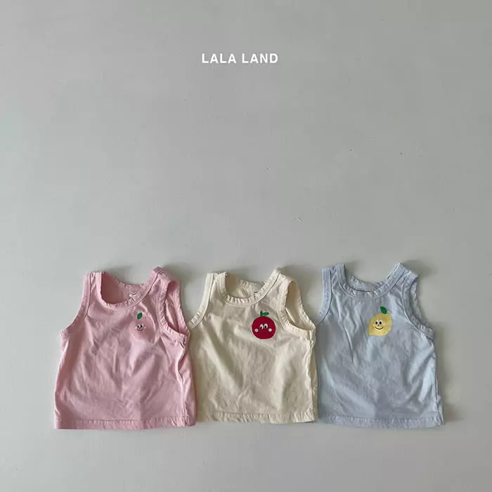 Lalaland - Korean Children Fashion - #kidzfashiontrend - Fruit Sleeveless Top Bottom Set - 6