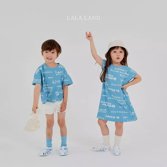 Lalaland - Korean Children Fashion - #kidzfashiontrend - Stripes Sleeveless Lettering One-piece - 5