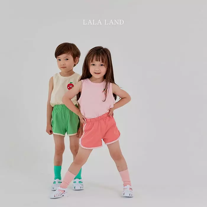 Lalaland - Korean Children Fashion - #littlefashionista - Fruit Sleeveless Top Bottom Set - 8